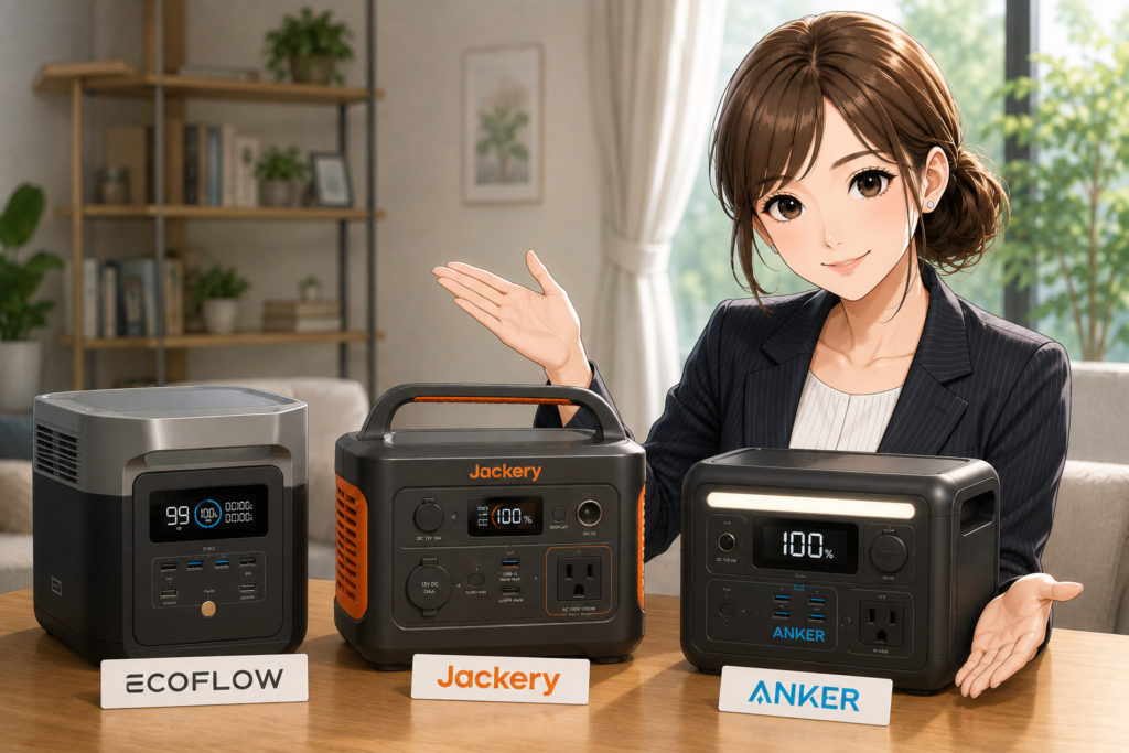 EcoFlow・Jackery・Ankerの特徴を比較