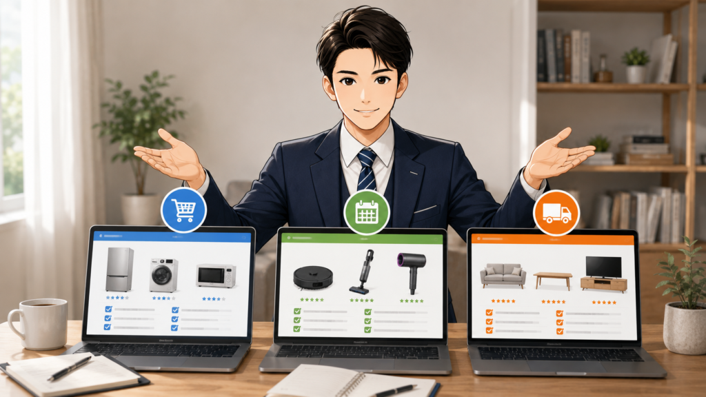 家電レンタルおすすめサービスを目的別に比較