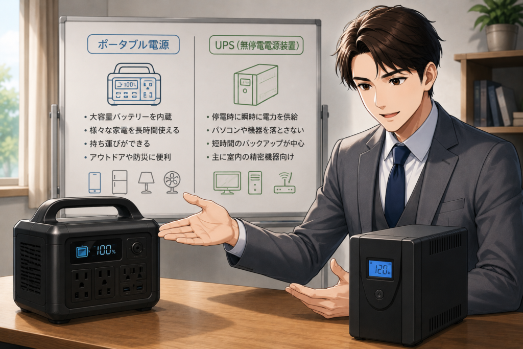 ポータブル電源とUPSの違い