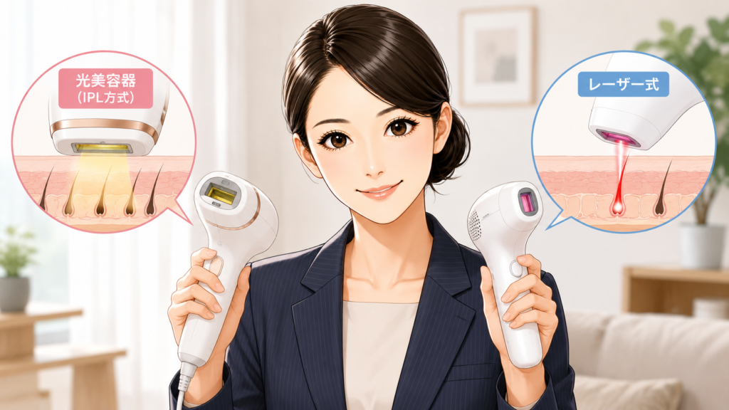 レーザー式と光美容器の違い