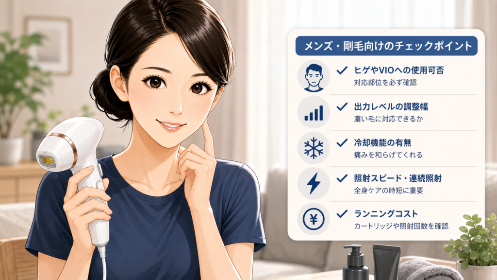 メンズや剛毛向けに見るべきポイント