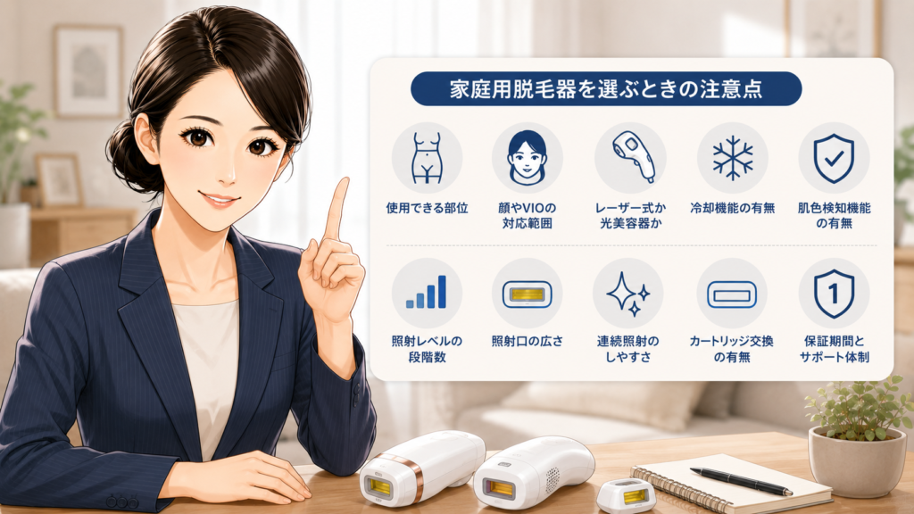 家庭用脱毛器を選ぶときの注意点