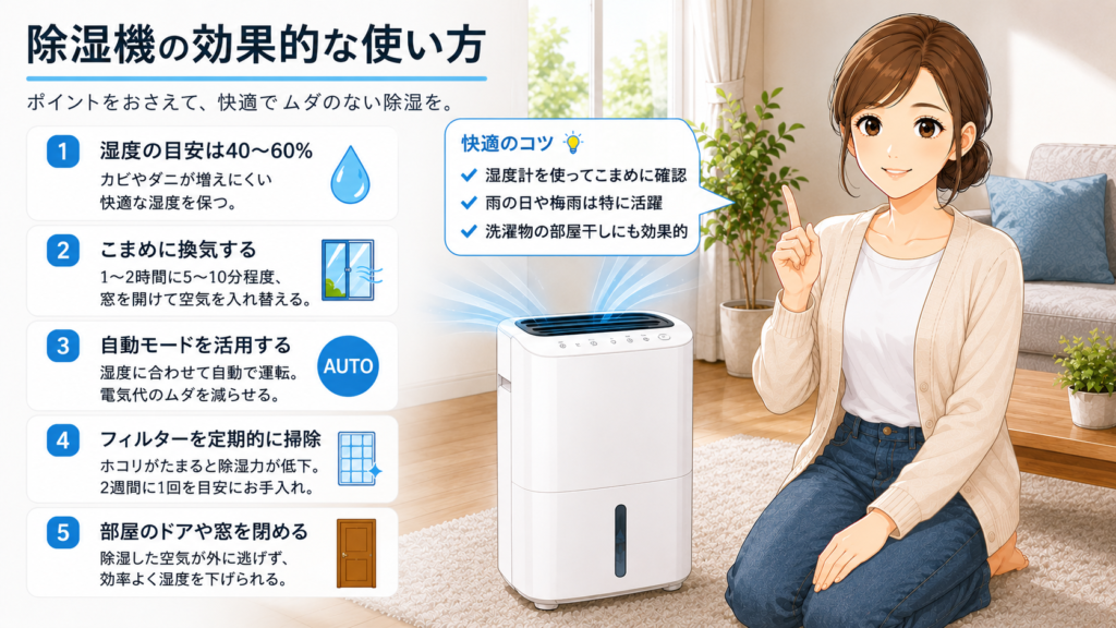 除湿機の効果的な使い方