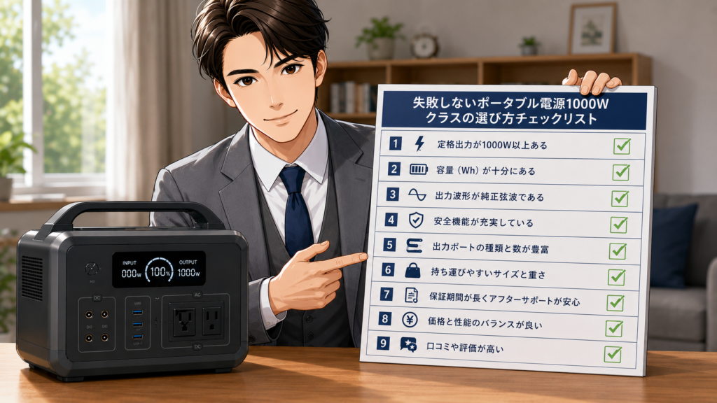 失敗しないポータブル電源1000Wクラスの選び方