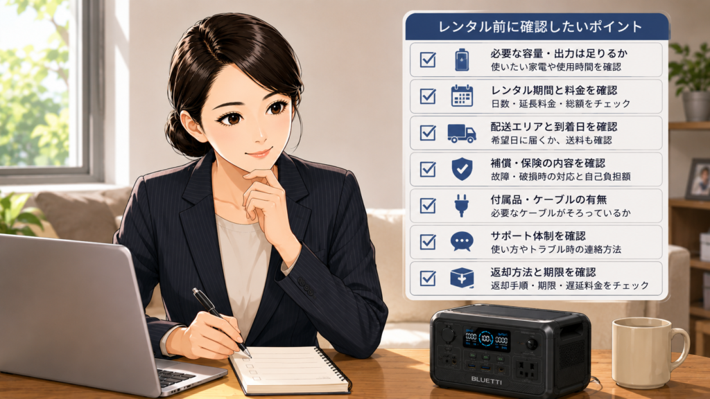 レンタル前に確認したいポイント