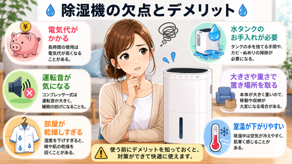 除湿機の欠点とデメリット