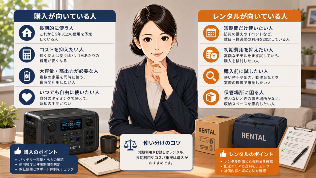 購入とレンタルの使い分け