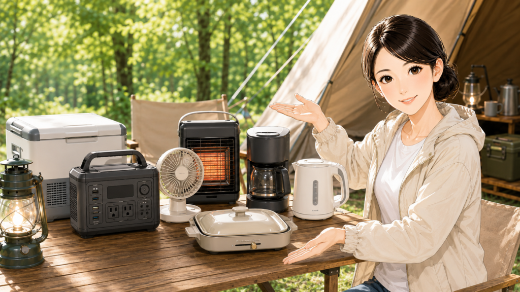 アウトドアで使える主な家電
